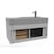 Castello Usa Amazon 36" Wall Mounted  Gray Vanity With Gray Top And Gold Handles CB-MC-36G-GLD-2056L-GR - alternate 3